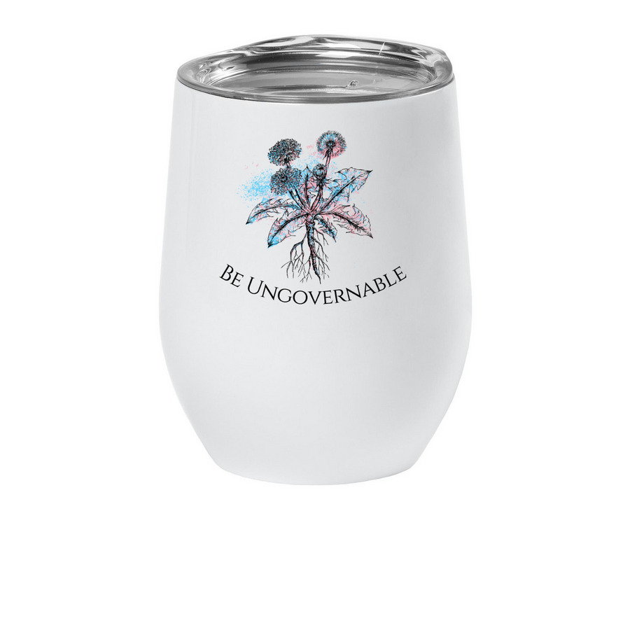 Wine Tumbler - Splatter, a White Insulated Wine Cup