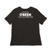Outreach Shirts, a Black Women?s Relaxed Cotton Tee (back-view)