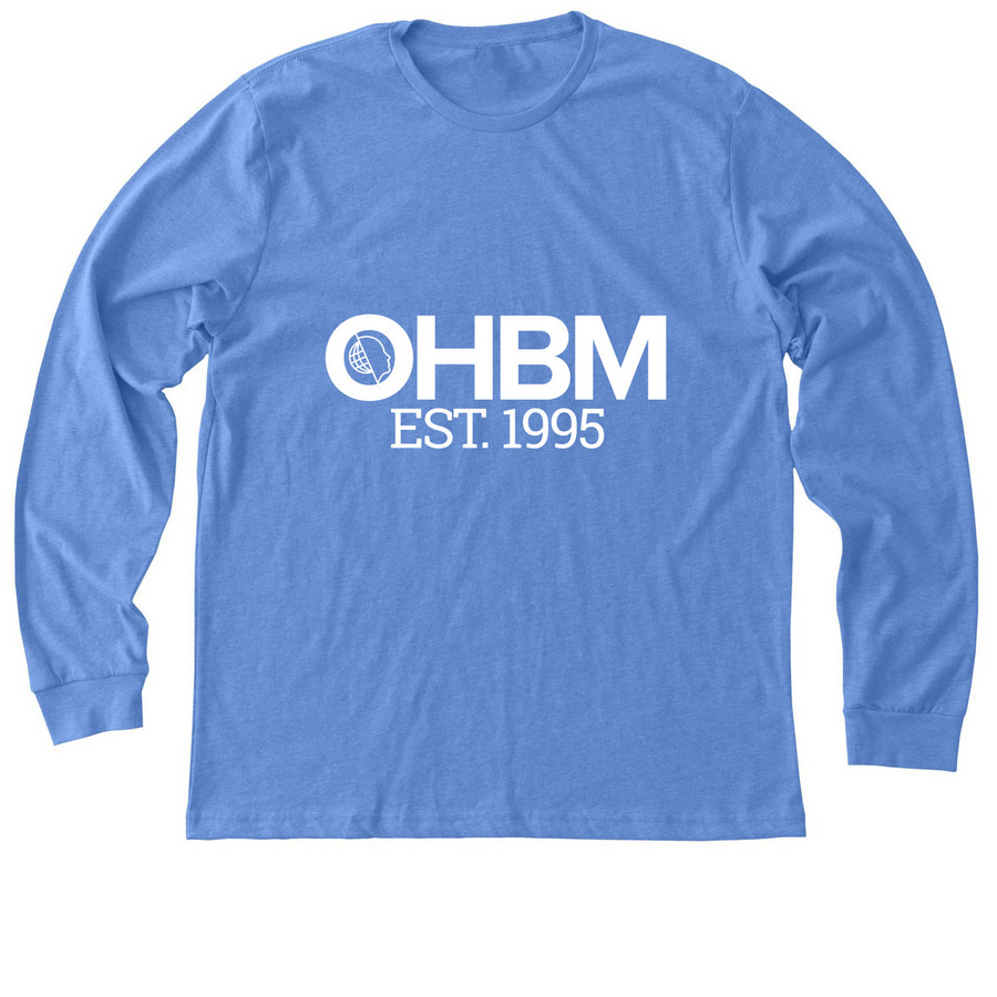 OHBM EST. 1995 Apparel, a Heather Columbia Blue Premium Long Sleeve Tee