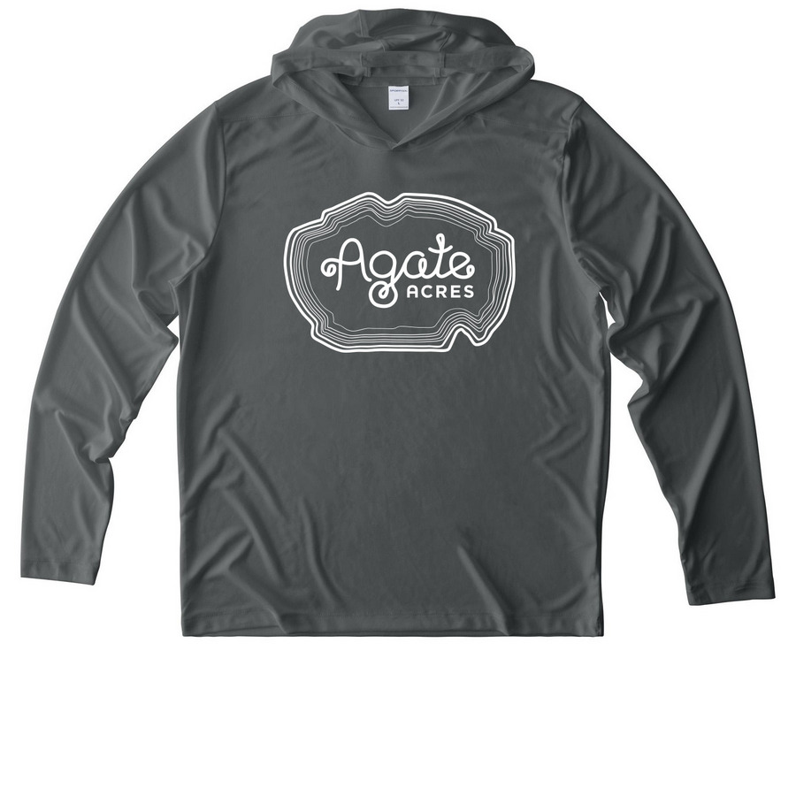 UV Shirt, a Dark Smoke Grey UV Performance Long Sleeve Hoodie