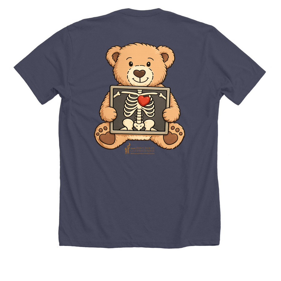 MUSC PEDS RADIOLOGY, a Heather Midnight Navy Premium Unisex Tee (back-view)