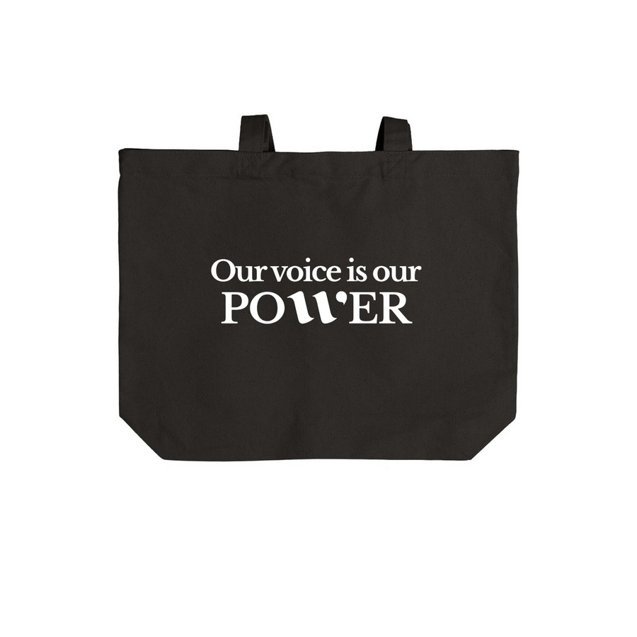 WHA Cotton Canvas Tote, a Deep Black Cotton Canvas Tote Bag (back-view)