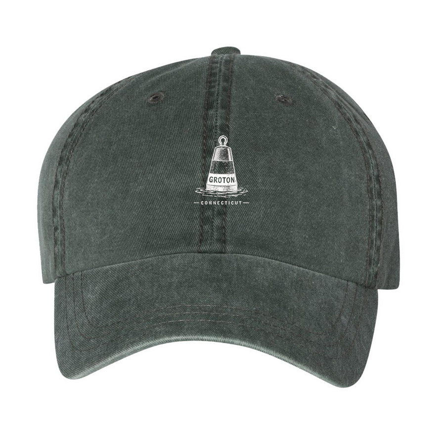 Groton, CT, a Forest Printed Pigment Dye Baseball Cap