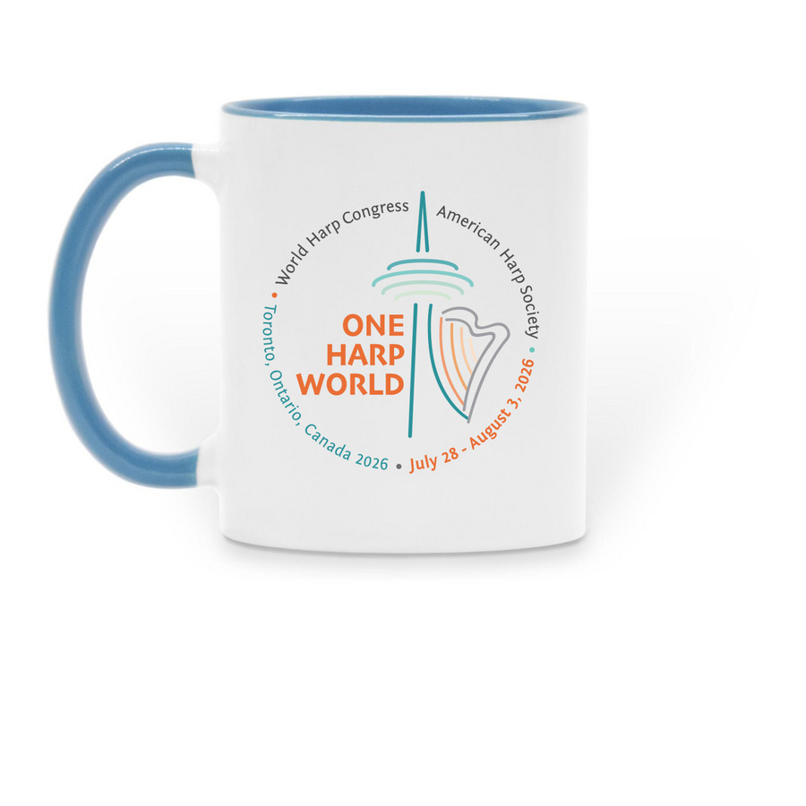 Ceramic Mugs, a Light Blue Two-Tone Ceramic Mug (back-view)