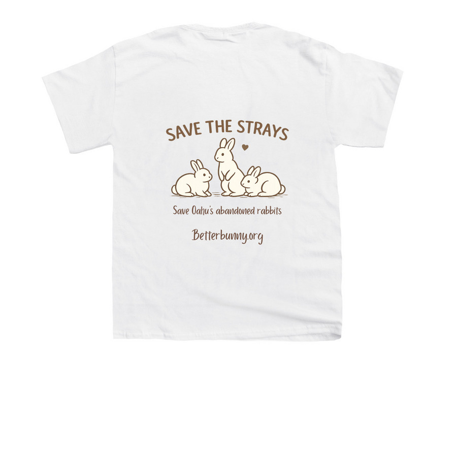 Save The Strays, a White Youth Unisex Tee (back-view)