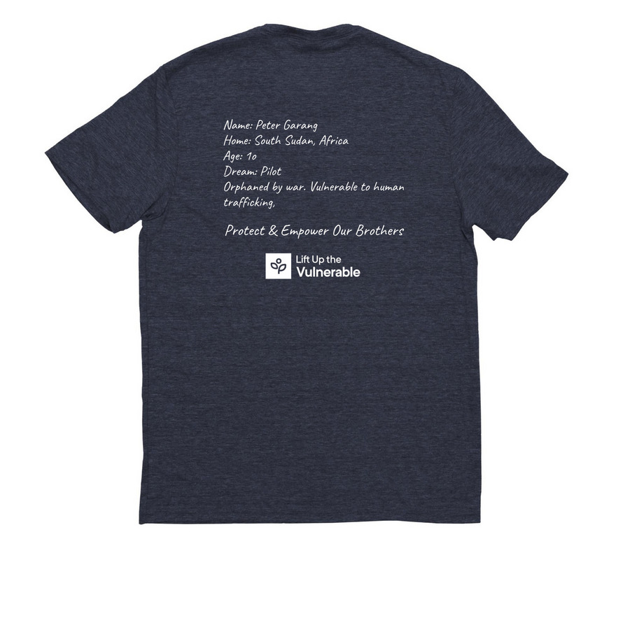 Love You Brother, a Rebel Blue Allmade Eco Triblend Unisex Tee (back-view)