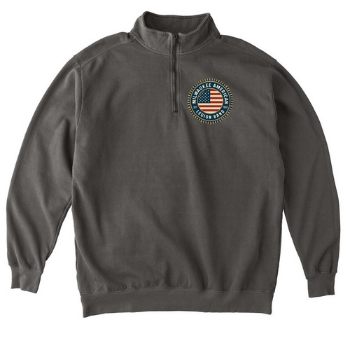 MALB Small Logo, a Pepper Comfort Colors Quarter Zip Pullover