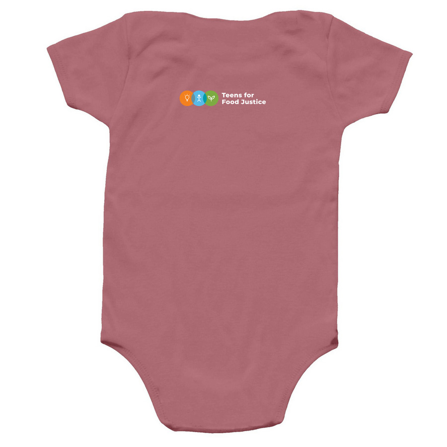 Cool As a Cucumber, a Mauve Infant Onesie (back-view)