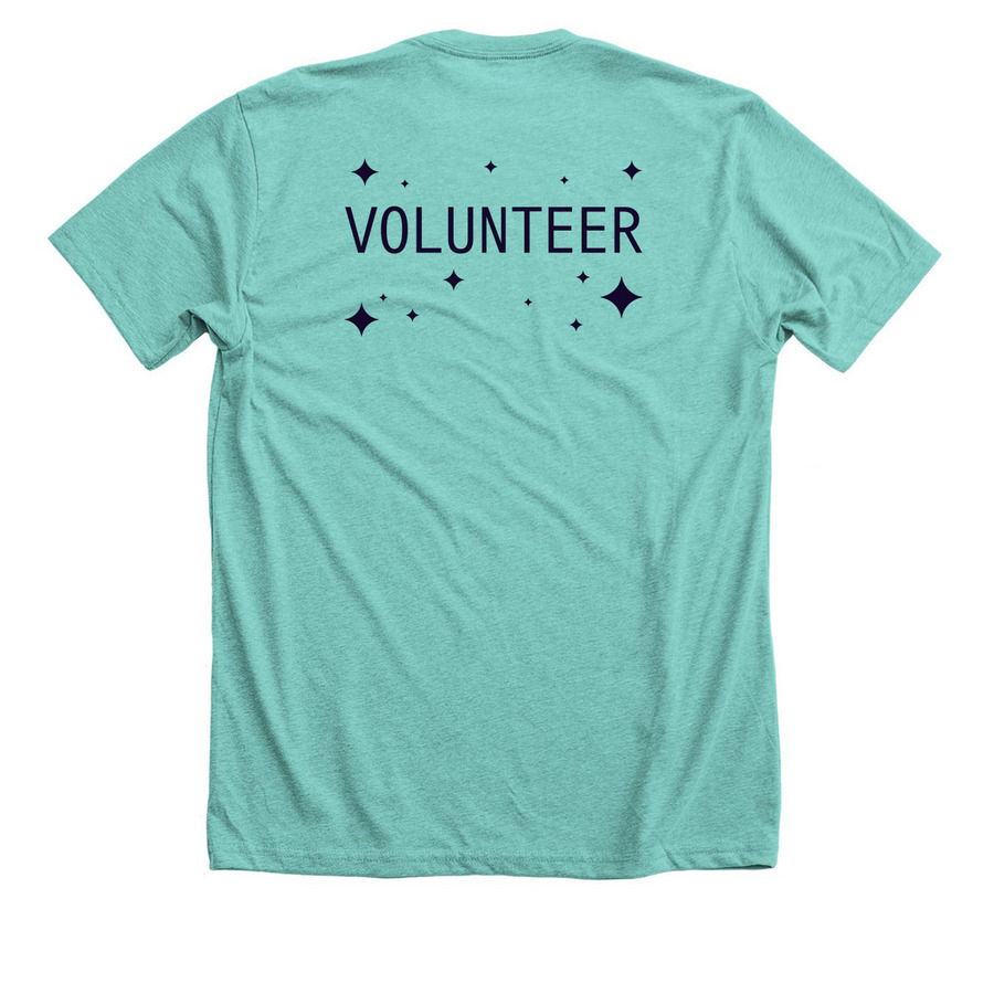 GLEAM Volunteer Shirt, a Heather Sea Green Premium Unisex Tee (back-view)