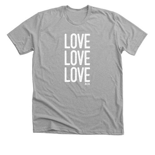 Love-Love-Love, a Athletic Heather Premium Unisex Tee