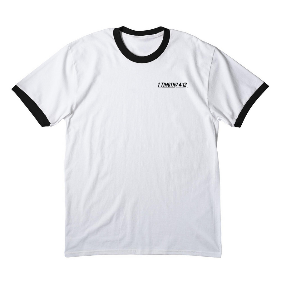 Students: Young & Bold I, a White/ Jet Black Cotton Ringer Tee