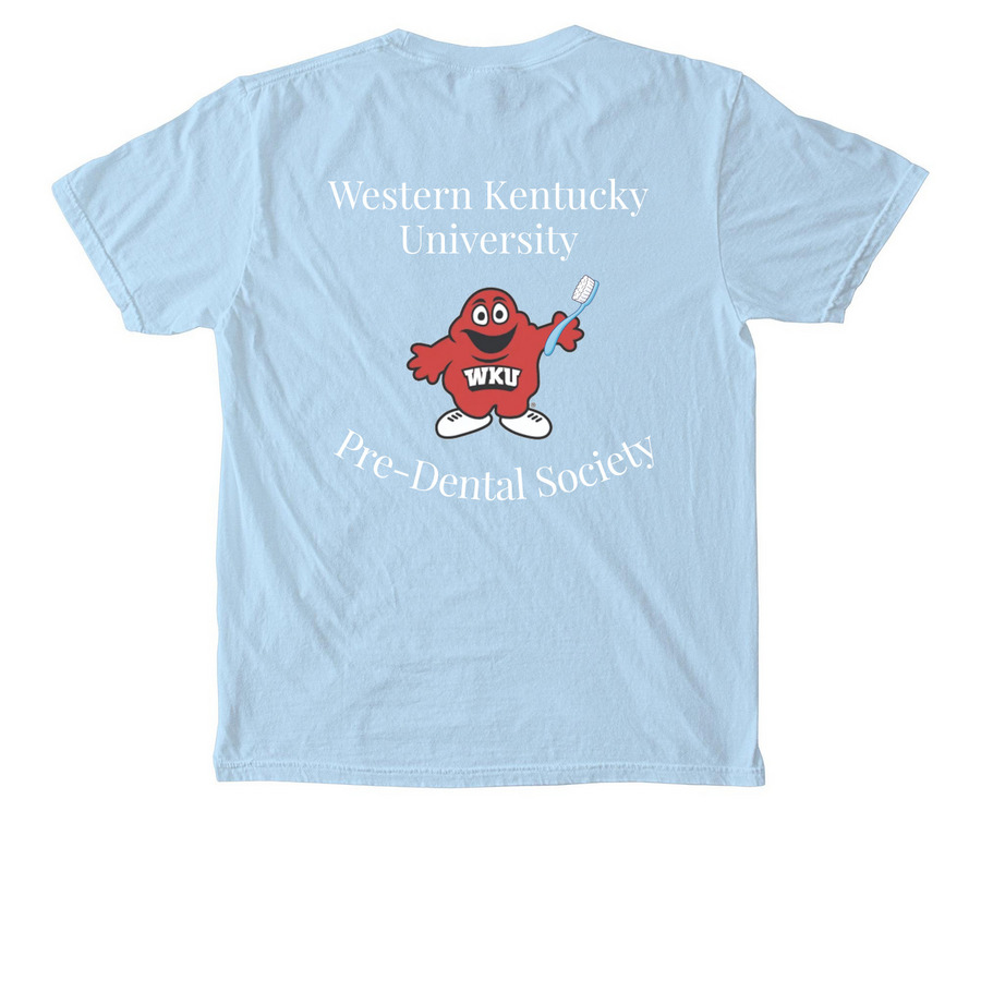 Brush Big Red!, a Chambray Comfort Colors Pocket Tee (back-view)