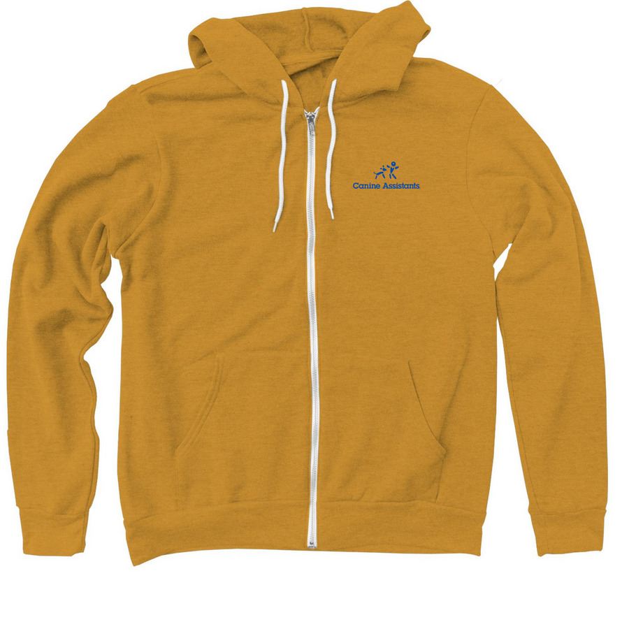 Quinny, a Heather Mustard Zip Up Hoodie
