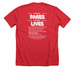 Turning Pages, Turning Lives (white design), a Heather Red Premium Unisex Tee (back-view)
