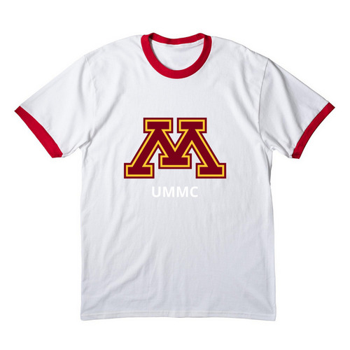 Ski-u-ohmah kidneys, a White/ Red Cotton Ringer Tee