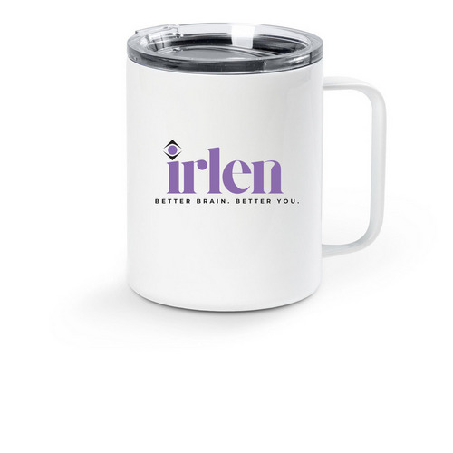 Irlen Syndrome Foundation, a White Stainless Steel Travel Mug