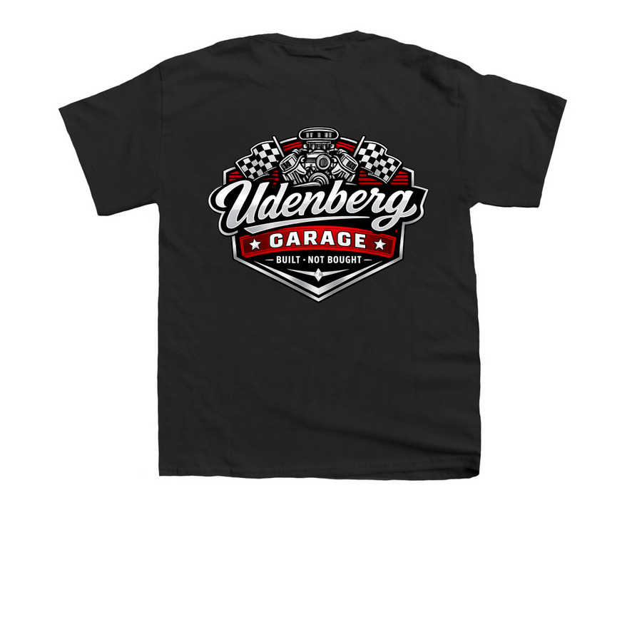 Udenberg Garage classic Youth, a Black Youth Unisex Tee (back-view)