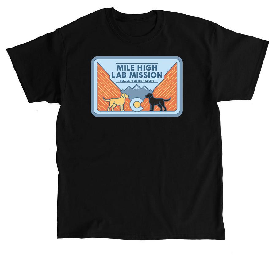 MHLM Red Rocks Logo Front, a Black Classic Unisex Tee