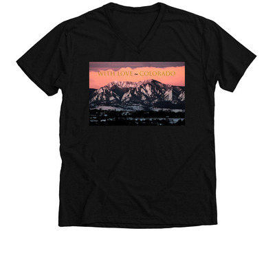 With Love ~ Colorado, a Solid Black Blend Premium V-Neck Tee