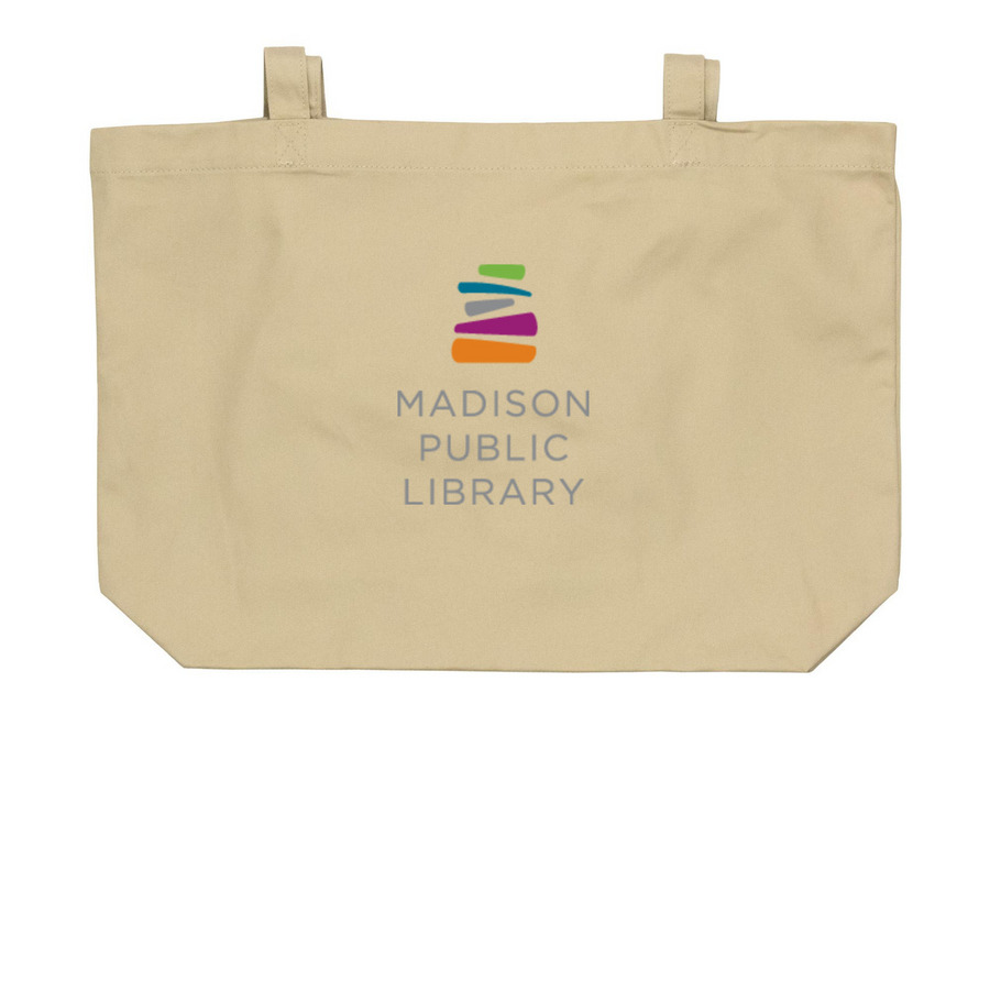 Madison Public Library Tote Bag, a Oyster Large Organic Cotton Tote Bag