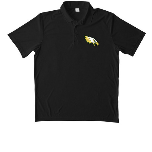 Lakeland Eagles Primary Logo, a Black Unisex Performance Polo