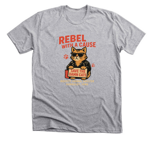 REBEL WITH A CAUSE - CAT, a Athletic Heather Premium Unisex Tee
