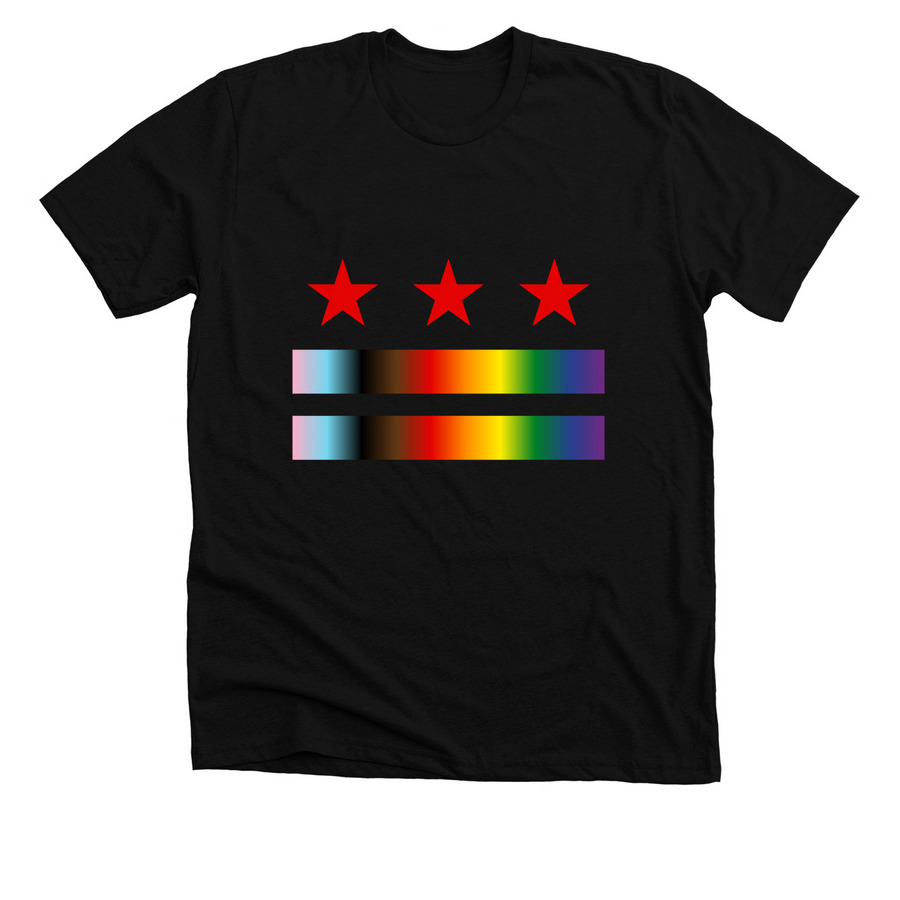 DC Progress Pride Flag, a Solid Black Blend Premium Unisex Tee