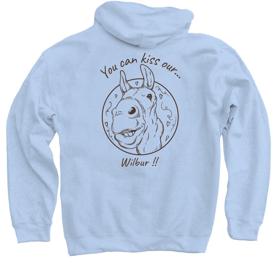 Wilbur!!, a Light Blue Pullover Hoodie (back-view)