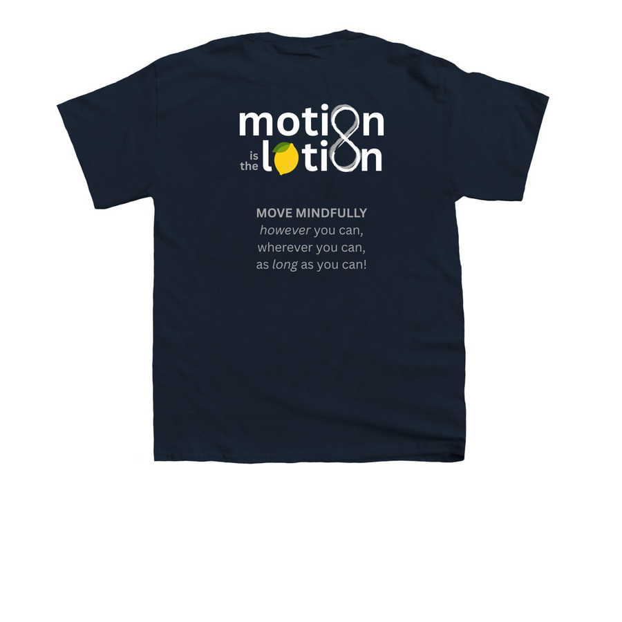 chair yoga champion, a Navy Youth Unisex Tee (back-view)