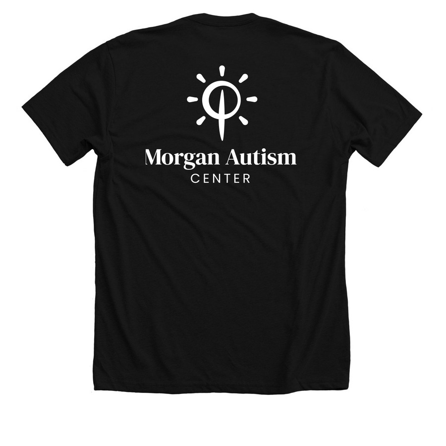 Morgan Autism Center Apparel, a Solid Black Blend Premium Unisex Tee (back-view)