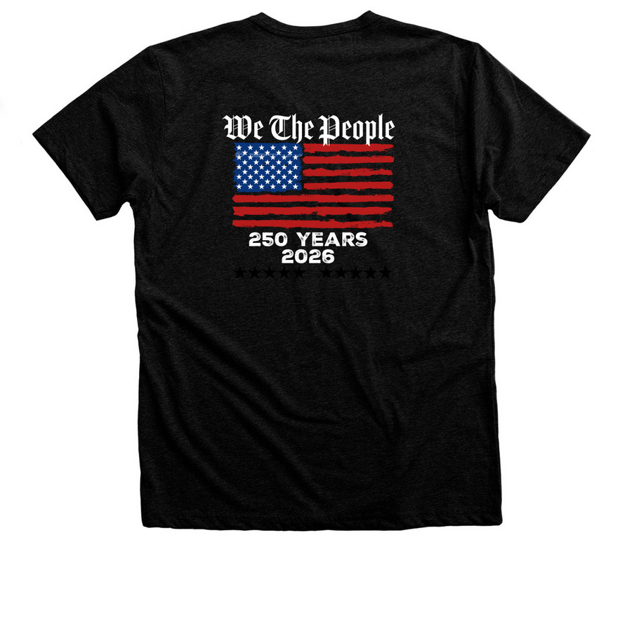 SonRise, We the People, a Black Heather Premium Unisex Tee (back-view)