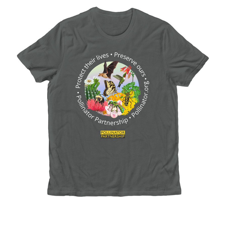 Our Future Flies with Pollinators- Dark, a Terrain Grey Allmade Organic Cotton Unisex Tee