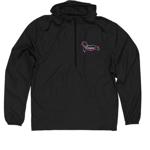 O-P Club Lambs Windbreaker Jackets, a Black Quarter-Zip Windbreaker