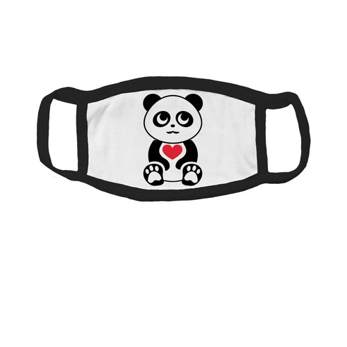 Panda Mask 4 Camden, a White and Black Youth Cotton Face Mask