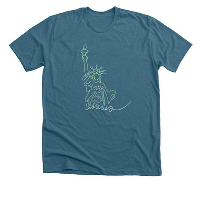 We the Readers - Liberty, a Heather Deep Teal Premium Unisex Tee