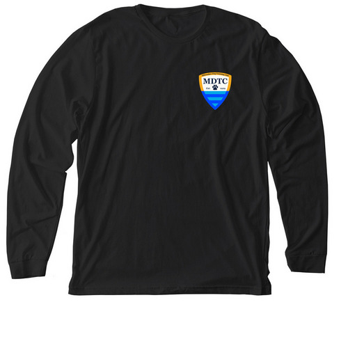 MDTC SMALL LOGO LONG SLEEVE SHIRT, a Solid Black Blend Premium Long Sleeve Tee
