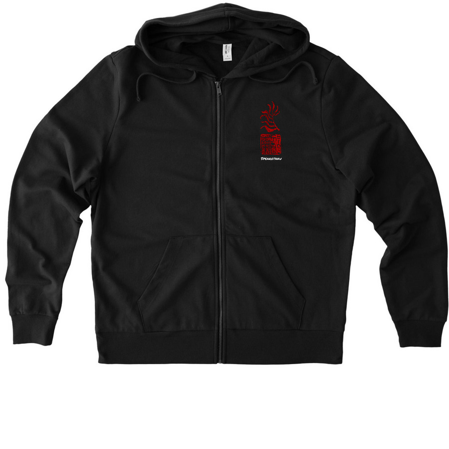 Giant Pacific Octopus gyotaku sweaters&nbsp;, a Deep Black Allmade Organic French Terry Zip Up Hoodie