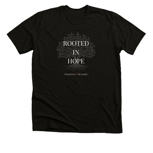 Rooted in Hope, a Black Heather Premium Unisex Tee
