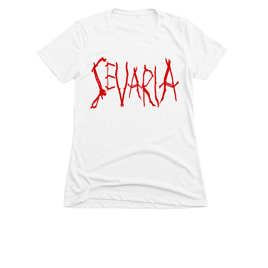 SEVARIA logo, a White Women's Slim Fit Tee