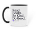 A Booktrovert's Manifesto, a Black Two-Tone Ceramic Mug (back-view)