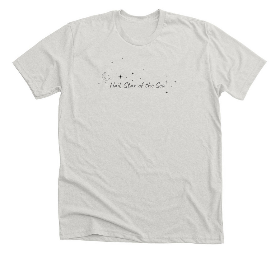 Hail, Star of the Sea (Aurora), a Heather Cement Premium Unisex Tee