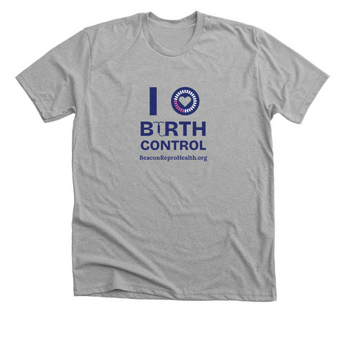 I Love Birth Control - full color logo, a Athletic Heather Premium Unisex Tee
