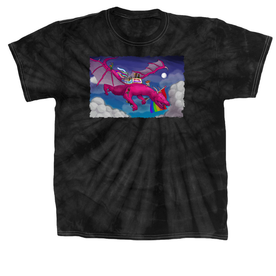 PRIDE DRAGON, a Black Classic Tie Dye Tee