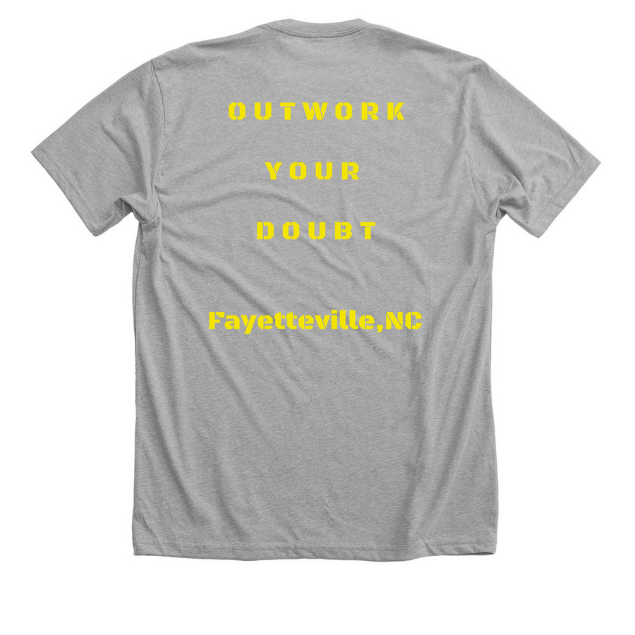 Da Ville Athletetics, a Athletic Heather Premium Unisex Tee (back-view)