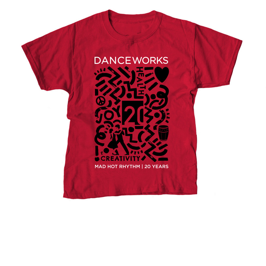 Danceworks Mad Hot Rhythm 20th Anniversary, a Red Youth Unisex Tee