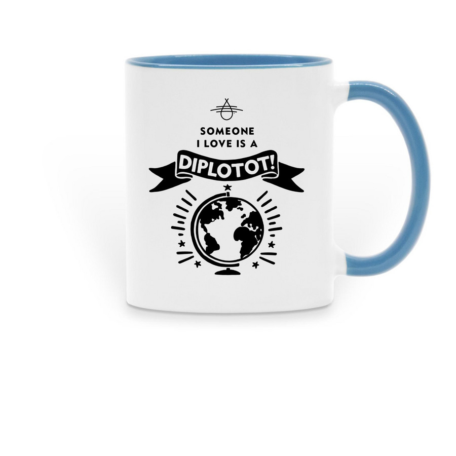 Someone I love is a DIPLOTOT!, a Light Blue Two-Tone Ceramic Mug