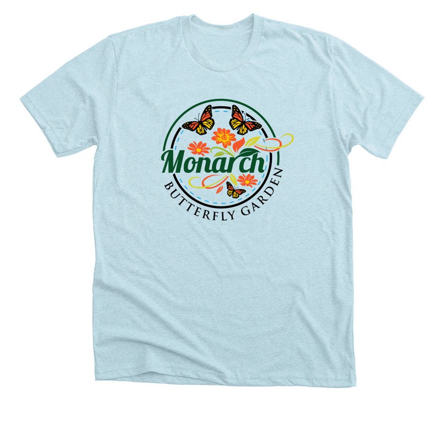 Monarch Butterfly Garden Flower Power, a Heather Ice Blue Premium Unisex Tee