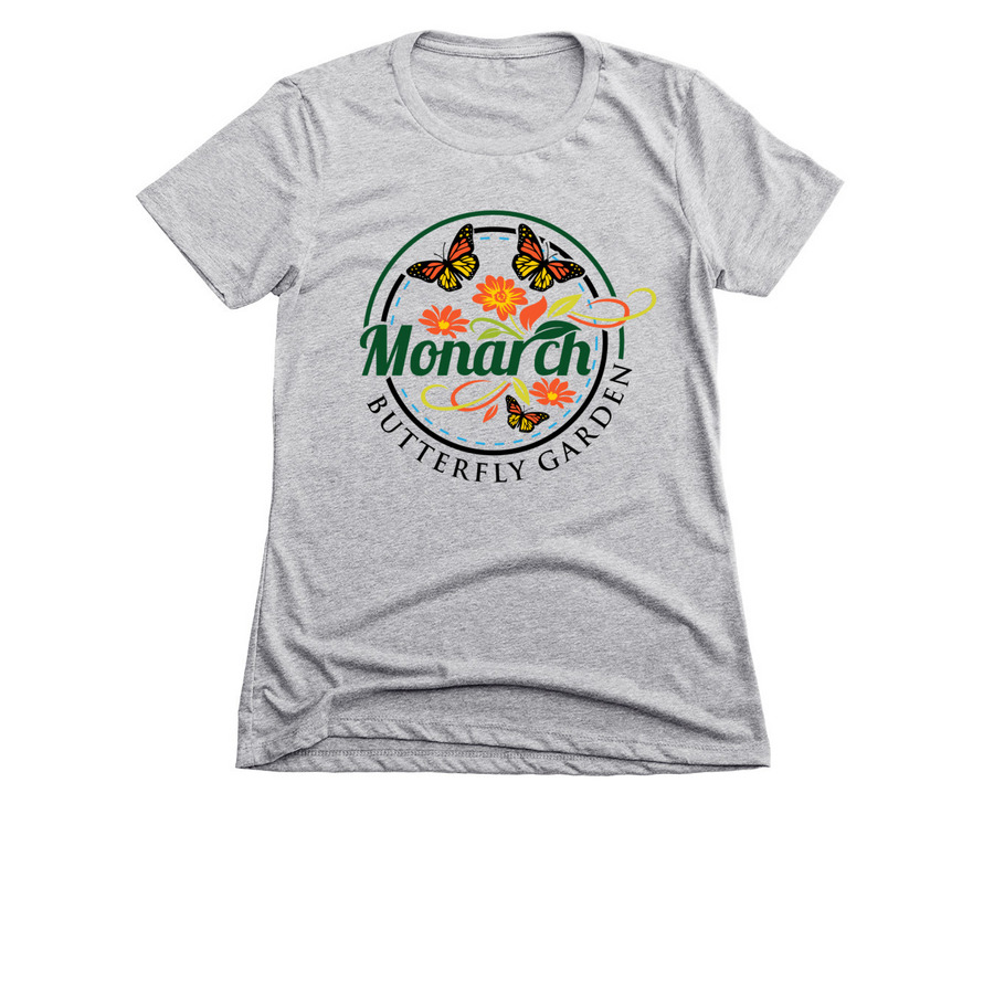 Monarch Butterfly Garden Flower Power, a Dark Heather Grey Women's Slim Fit Tee