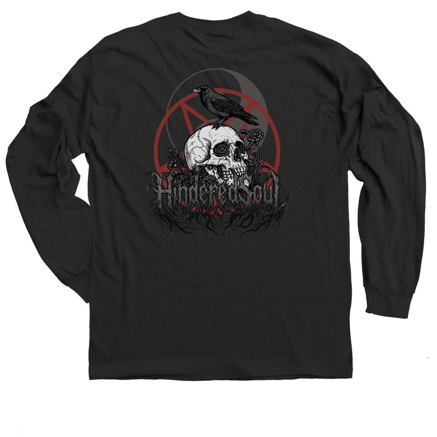 HinderedSoul FirstLine Merch, a Black Classic Long Sleeve Tee (back-view)