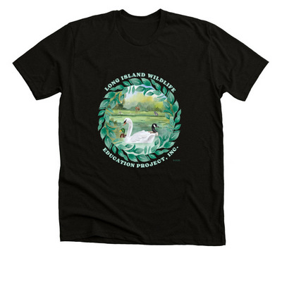 Support Long Island Wildlife, a Black Heather Premium Unisex Tee